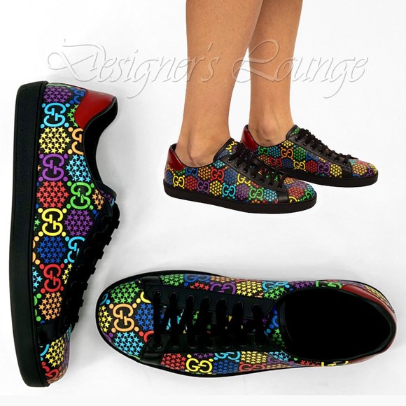 NEW GUCCI Men's Ace GG Supreme Canvas Psychedelic Low Top Sneakers G 9 / US 9.5 - Picture 7 of 10